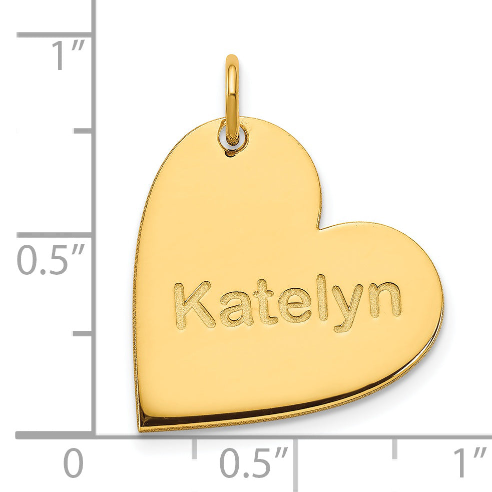 14K Yellow Gold Personalized Heart Charm