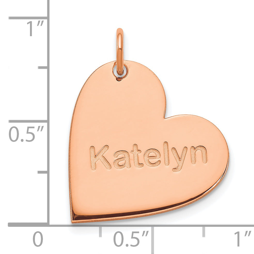 10K Rose Gold Personalized Heart Charm