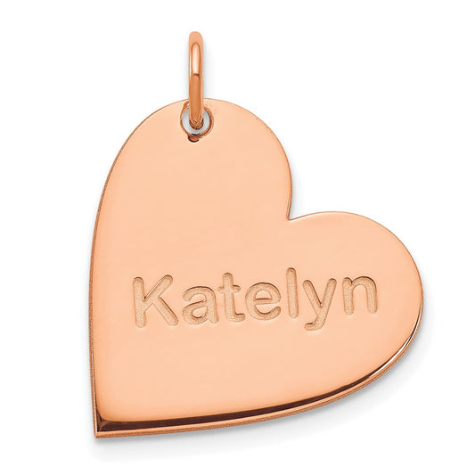 14K Rose Gold Personalized Heart Charm