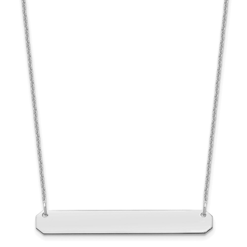 10K White Gold Medium Polished Blank Bar necklace