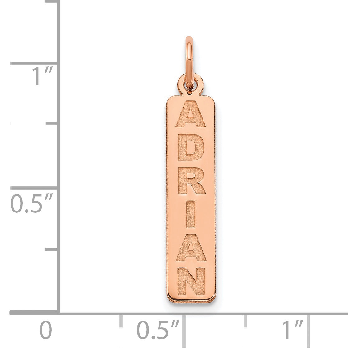 10K Rose Gold Personalized Vertical Bar Charm