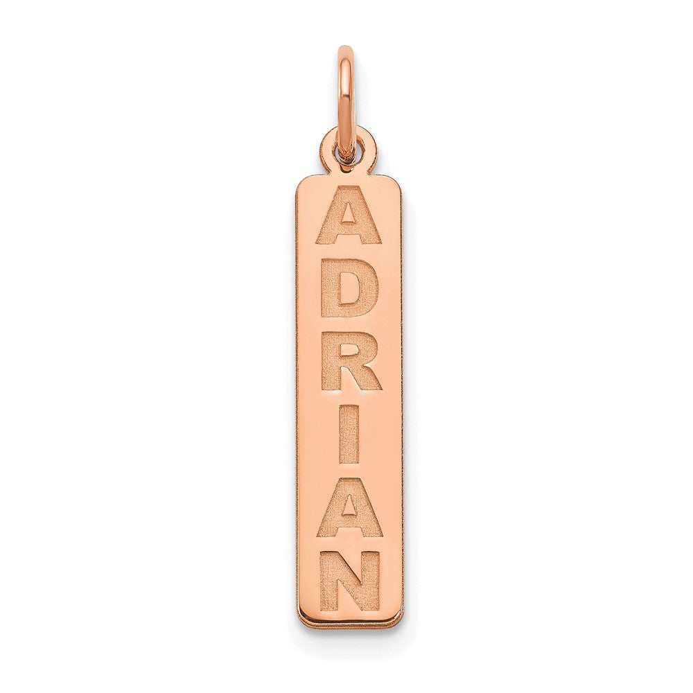 10K Rose Gold Personalized Vertical Bar Charm