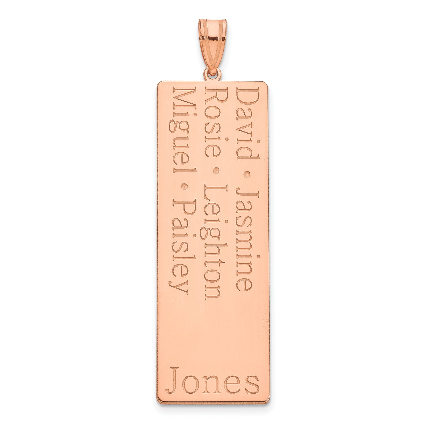 10K Rose Gold 6 Name Family Pendant