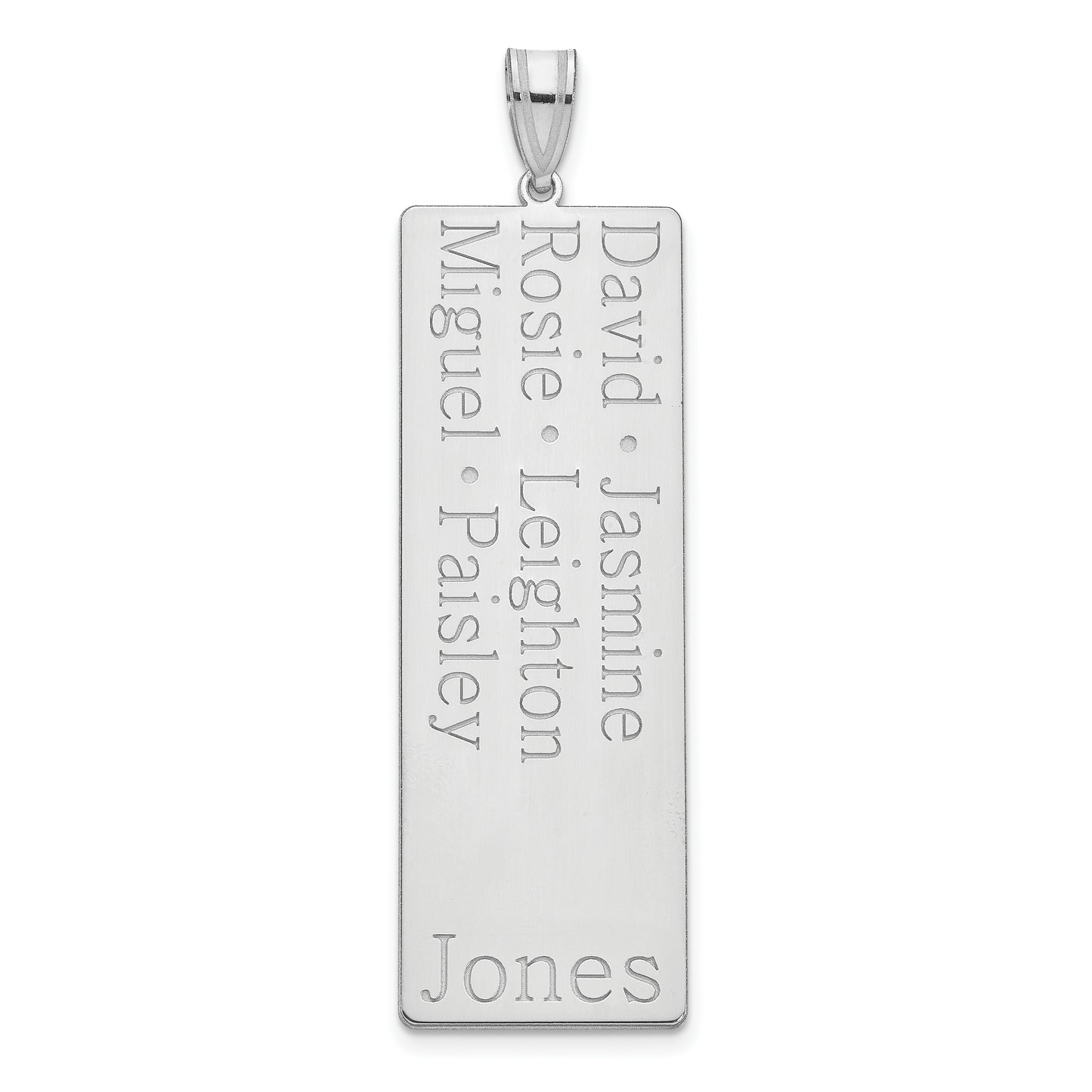 10K White Gold 6 Name Family Pendant