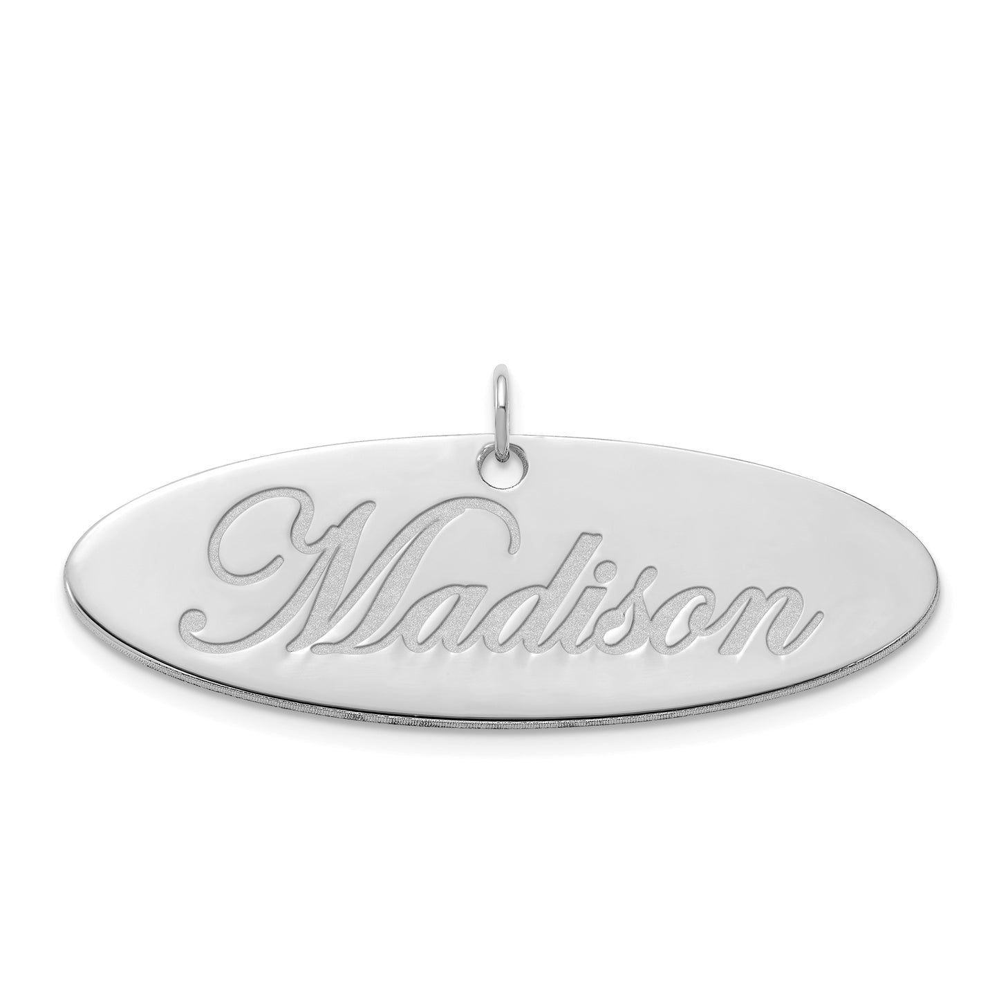 10k White Gold Polished Oval Name Plate