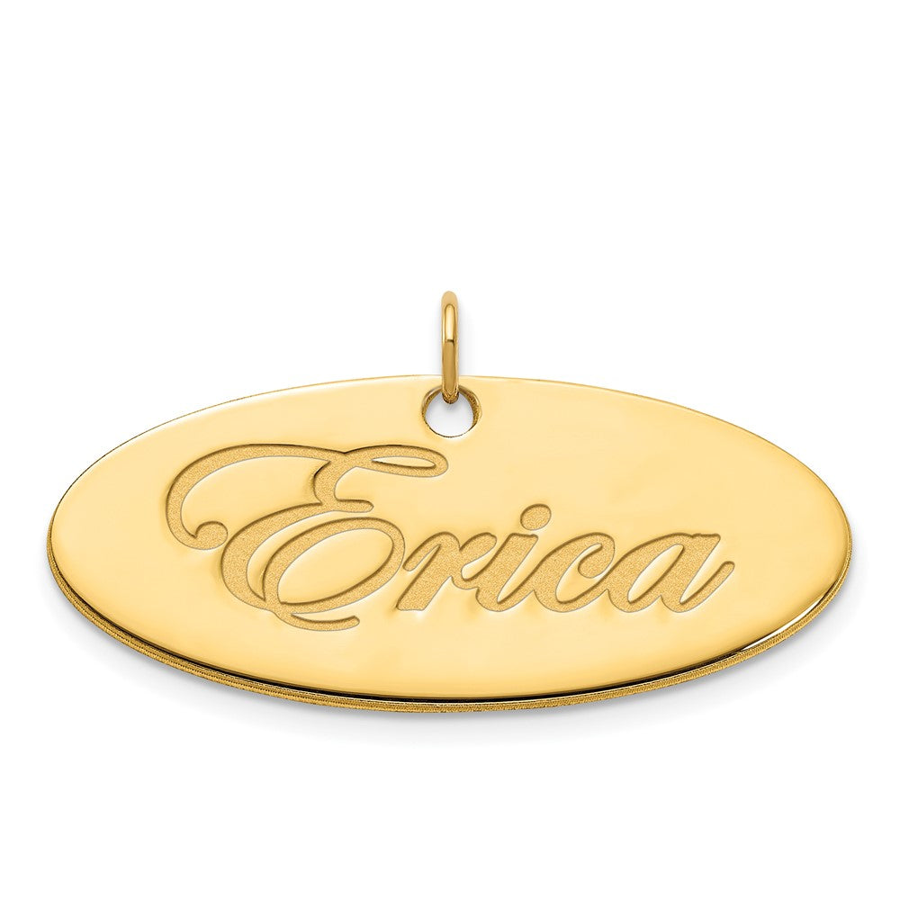 10K Yellow Gold Polished Oval Name Plate