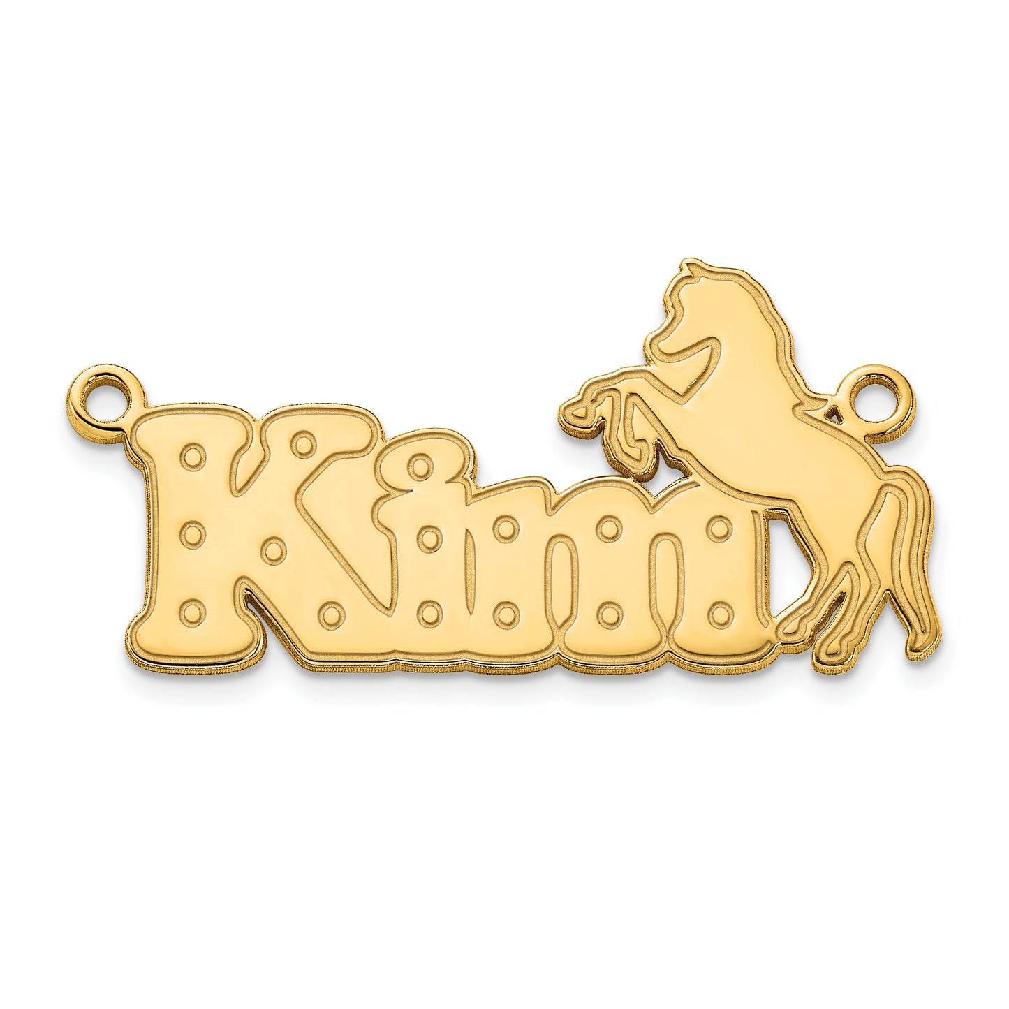 10k Polished Yellow Gold Horse Name Plate