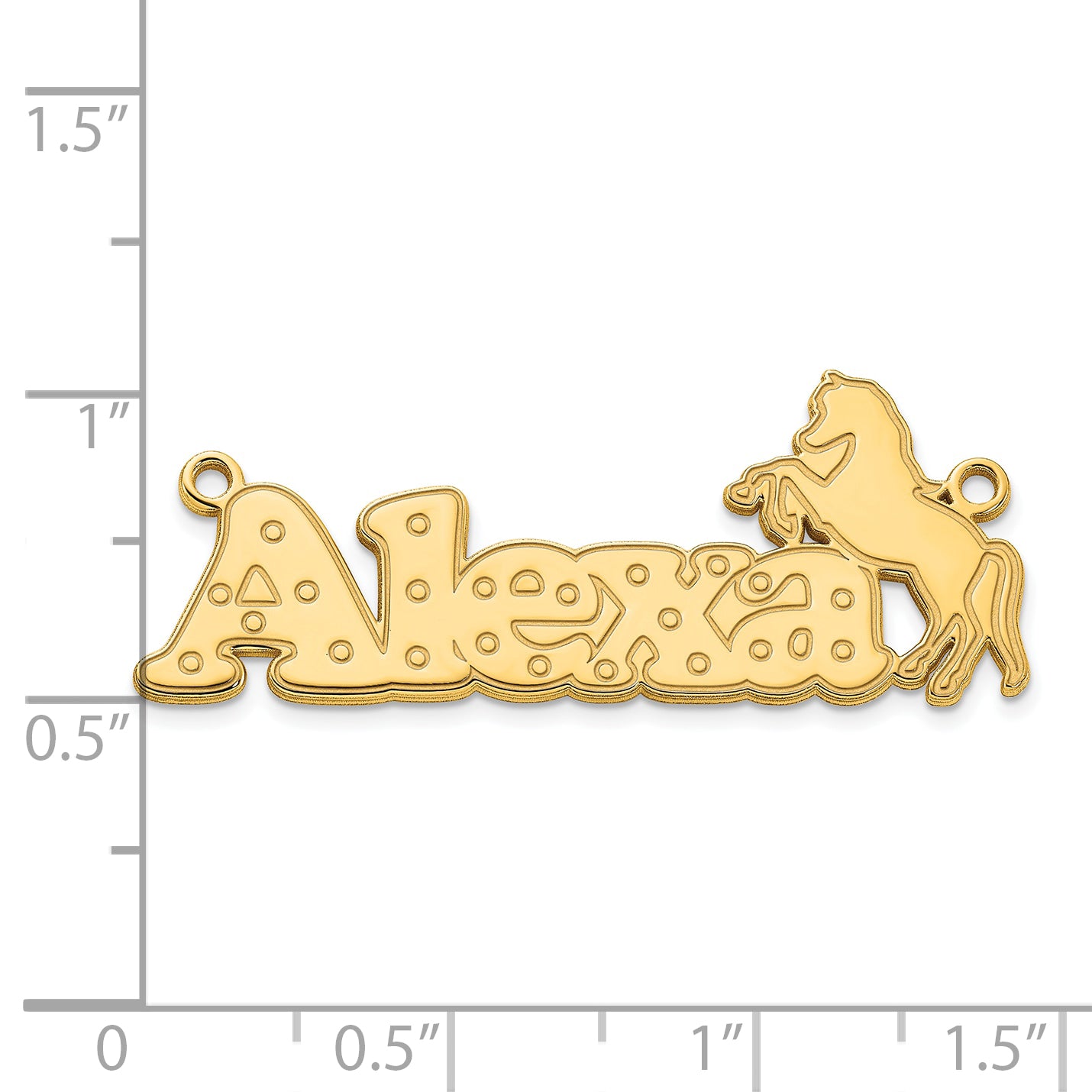 10k Polished Yellow Gold Horse Name Plate