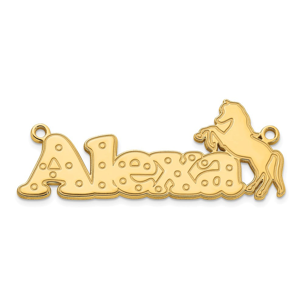 10k Polished Yellow Gold Horse Name Plate