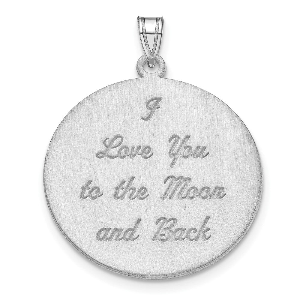 10K White Gold Brushed I LOVE YOU TO THE MOON AND BACK Pendant