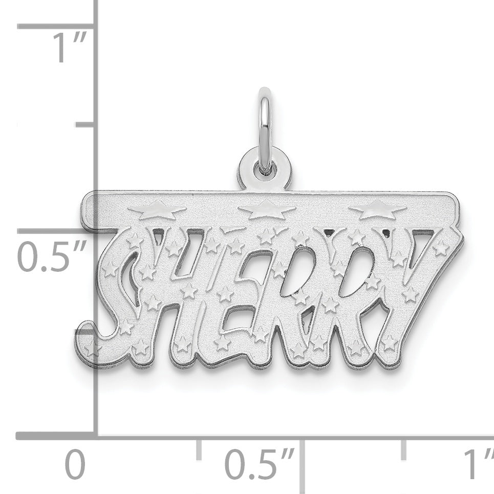 10K White Gold Satin Bellamy Font Name Plate