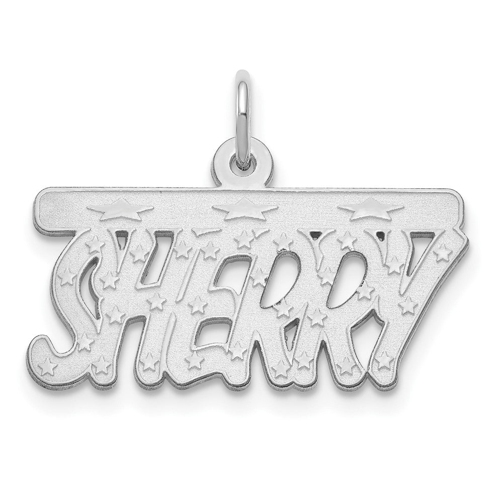 10K White Gold Satin Bellamy Font Name Plate