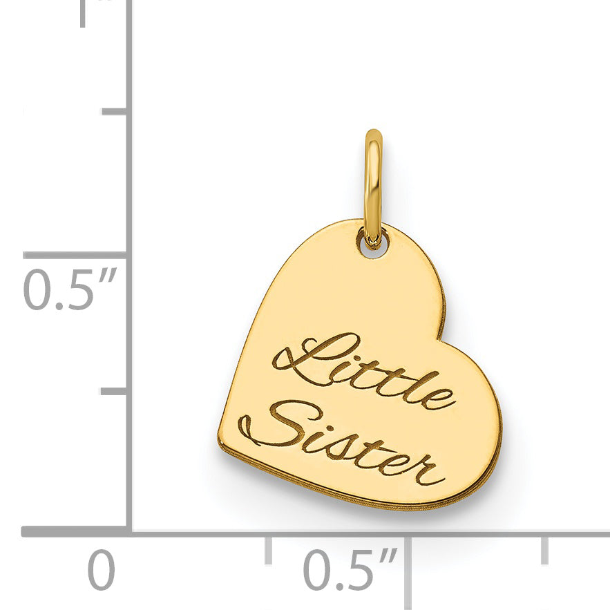 14K Yellow Gold Small Personalized Heart Charm