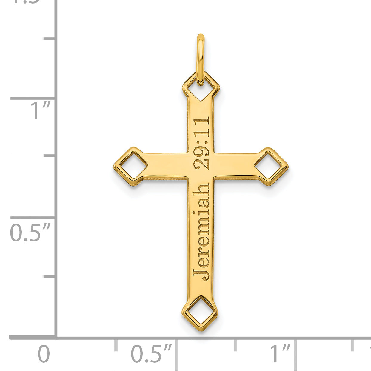 14K Yellow Gold Personalized Cross Charm