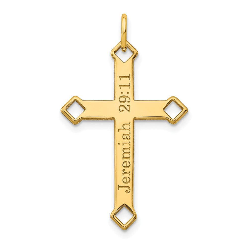 14K Yellow Gold Personalized Cross Charm