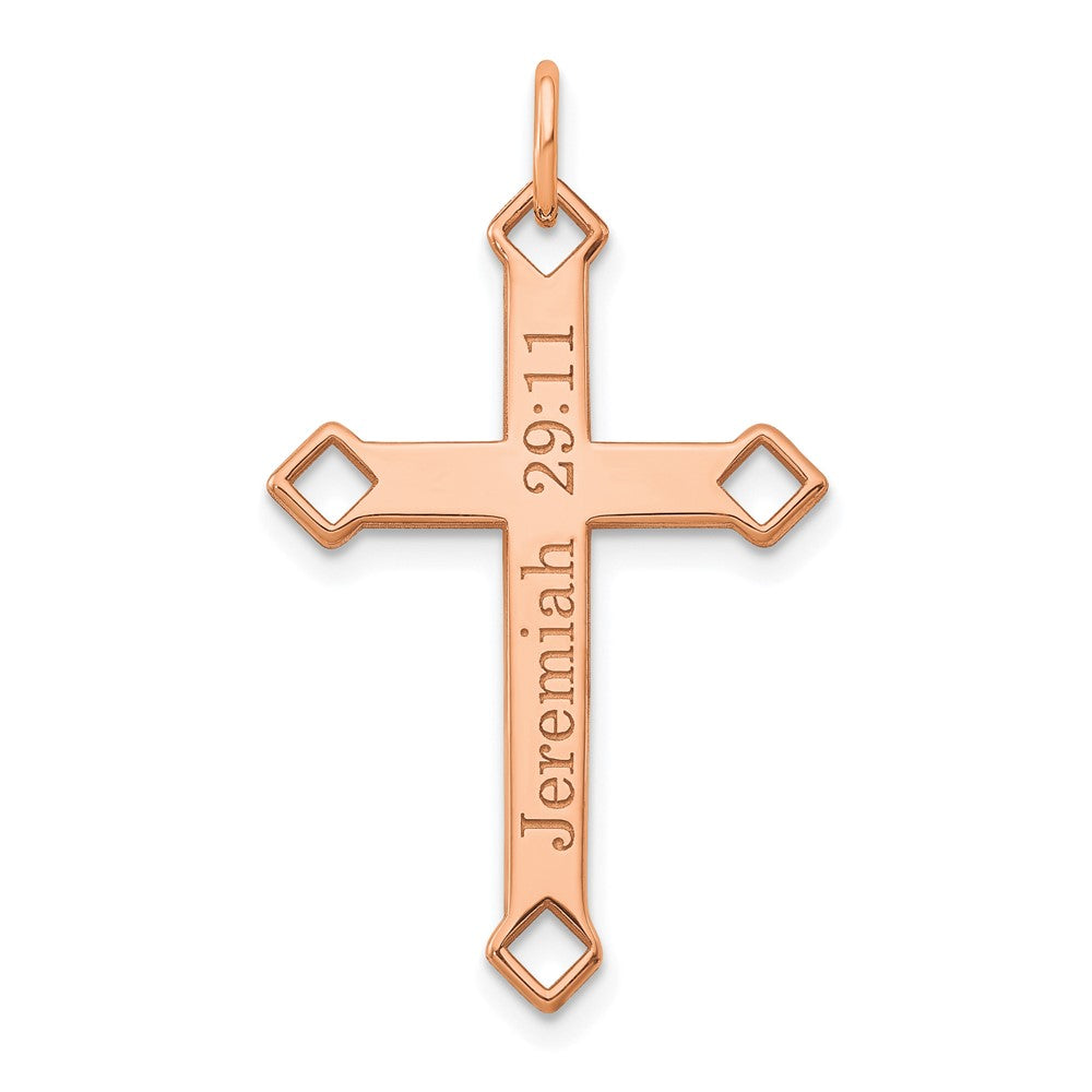 Sterling Silver Rose Gold plated Personalized Cross Charm