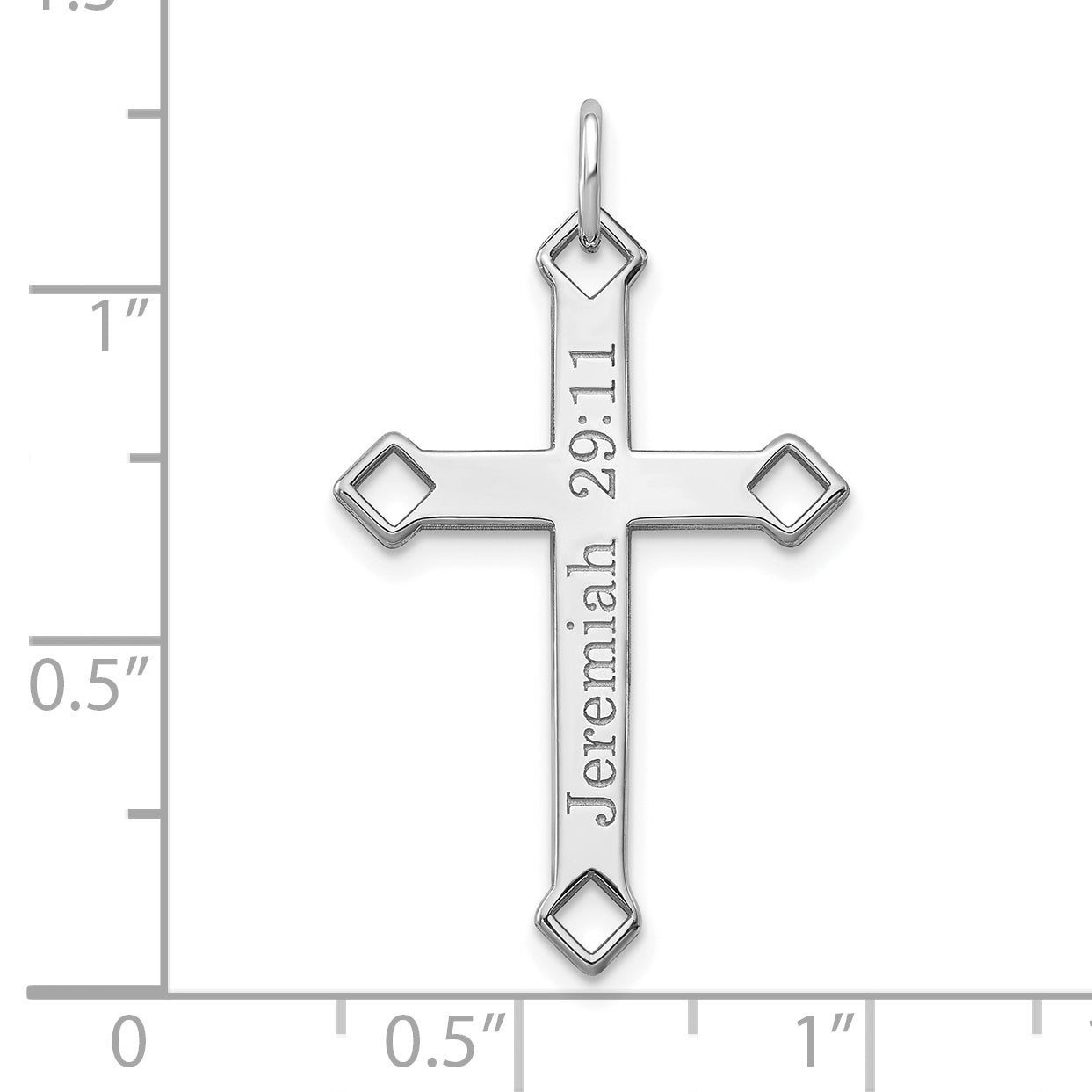 14K White Gold Personalized Cross Charm