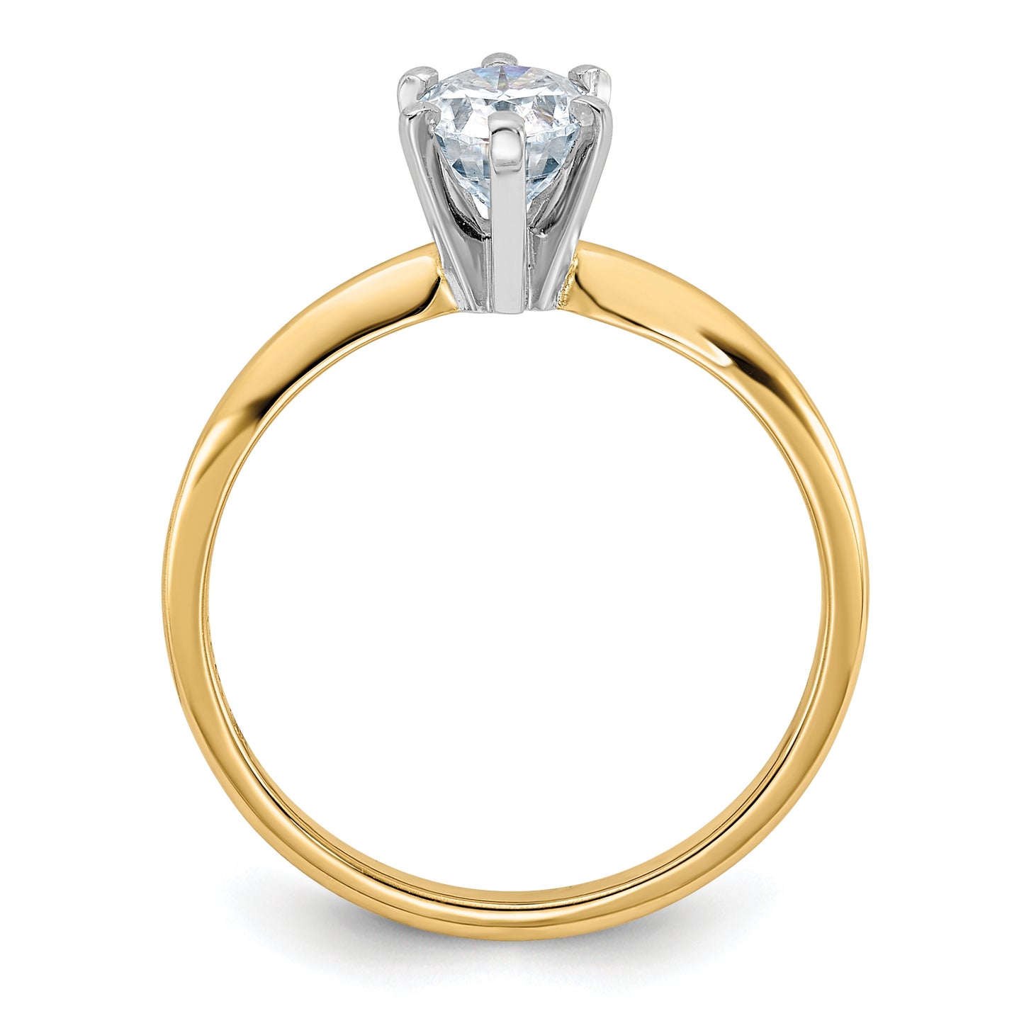 14K Yellow Gold 7/8ct. D E F Pure Light Oval Moissanite Solitaire Ring, Size 6