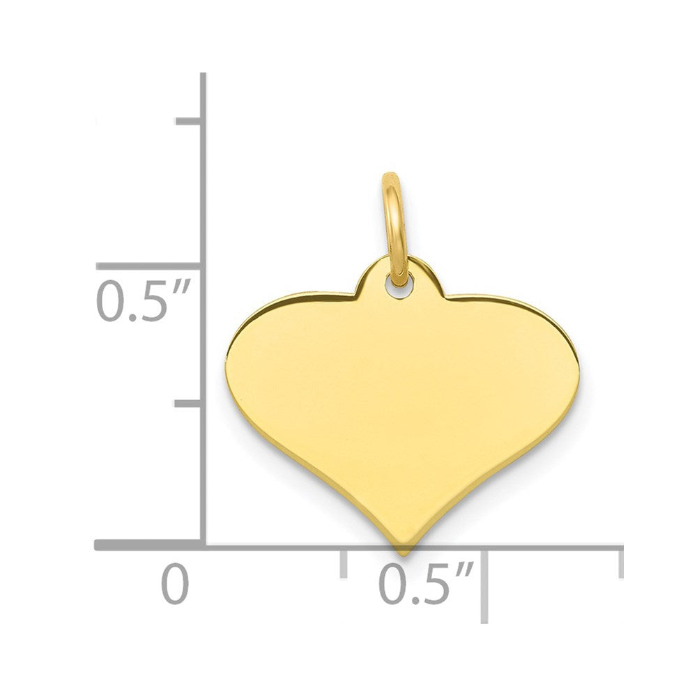 10K Yellow Gold Plain .013 Gauge Heart Disc Engravable Charm Pendant Jewelry Gifts