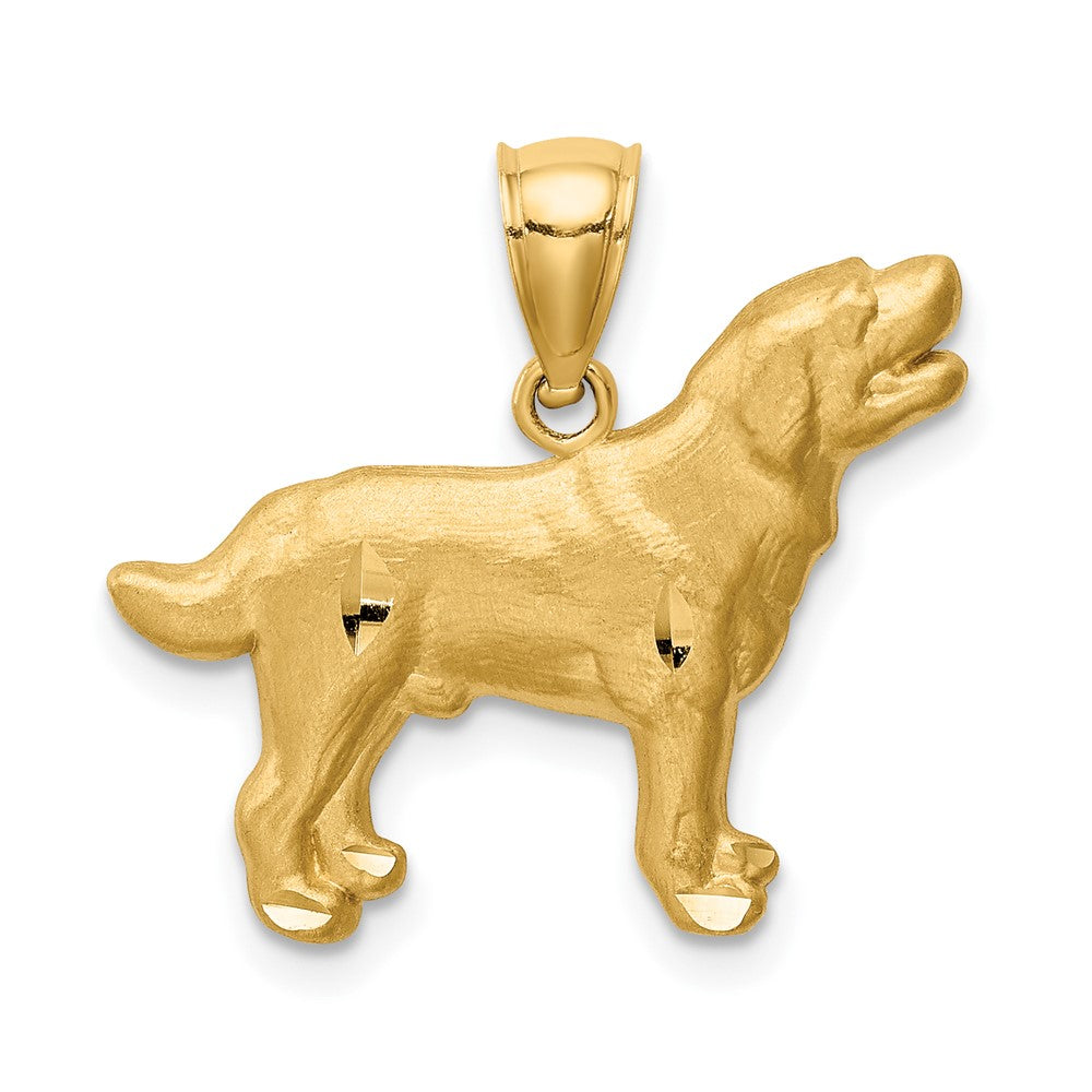 14k Yellow Gold Diamond cut Labrador RetrieverEngravable Charm Pendant Jewelry Gifts