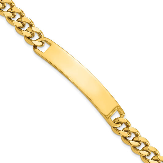 Engravable Stainless Steel Yellow PVD Plated ID Bracelet Length 8.25 inches Width 10 mm With Fold Over Clasp