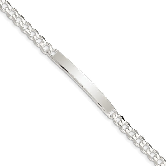 Engravable 925 Sterling Silver Curb ID Bracelet Length 8 inches Width 5 mm With Lobster Claw Clasp