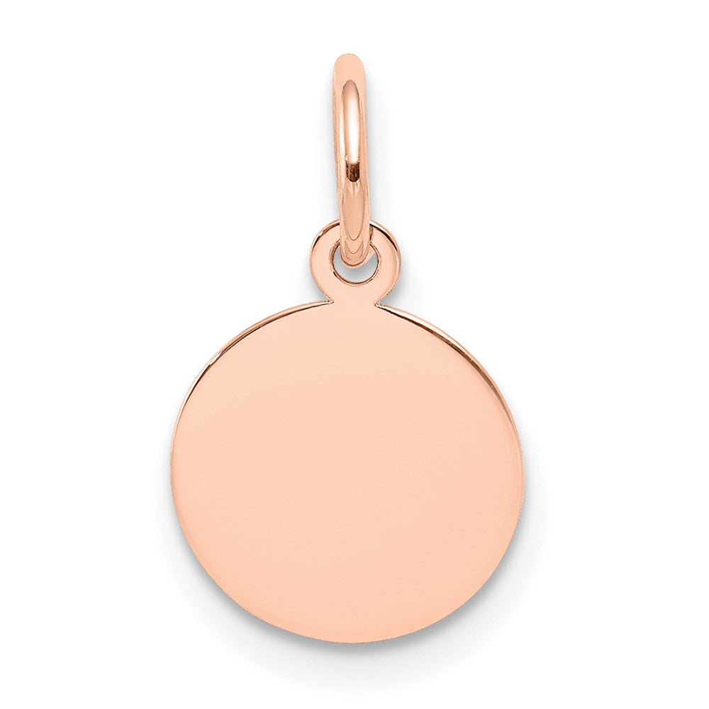 14K Rose Gold Plain .013 Gauge Circular Disc Engravable Charm Pendant Jewelry Gifts (Length 0.62" Width 0.39")