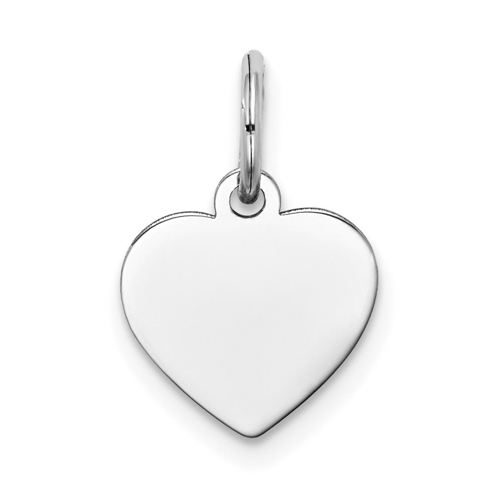 14k White Gold Plain .013 Gauge Heart Engravable Charm Pendant Jewelry Gifts (Length 0.62" Width 0.39")