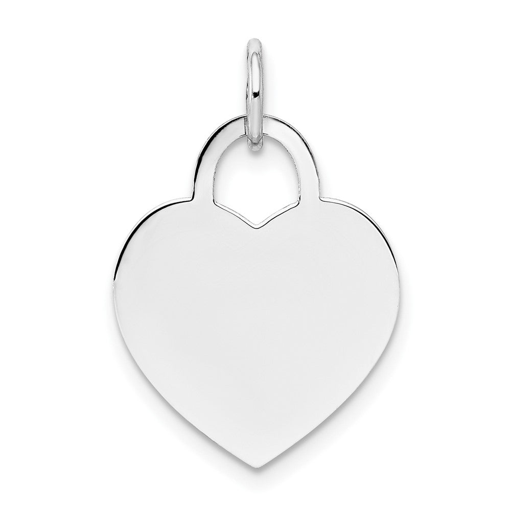 14k White Gold Medium HeartEngravable Charm Pendant Jewelry Gifts (Length 0.86" Width 0.59")