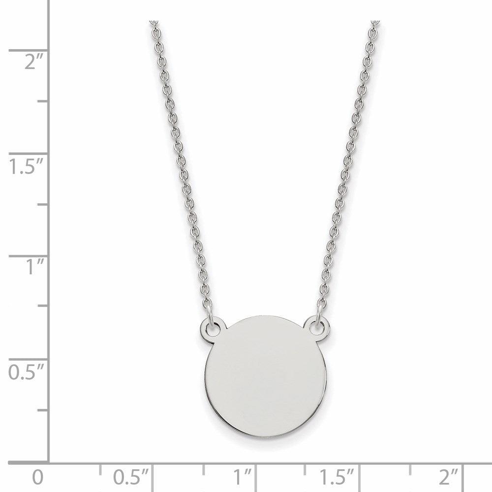 14k White Gold .027 Gauge Circular Disc 18 NecklaceEngravable Charm Pendant Jewelry Gifts (Length 18" Width 0.59")