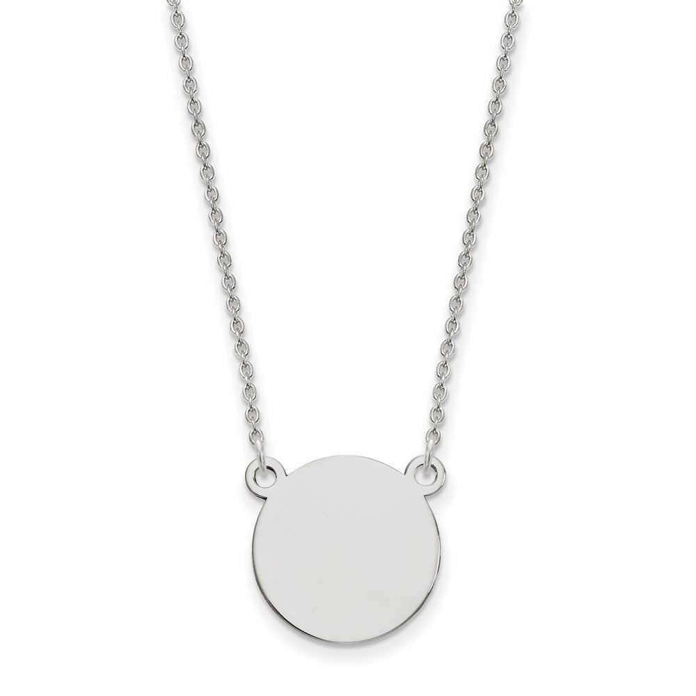 14k White Gold .027 Gauge Circular Disc 18 NecklaceEngravable Charm Pendant Jewelry Gifts (Length 18" Width 0.59")