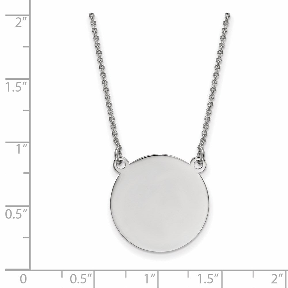 14k Yellow Gold White Gold .027 Gauge Circular Disc 18 NecklaceEngravable Charm Pendant Jewelry Gifts (Length 18" Width 0.76")