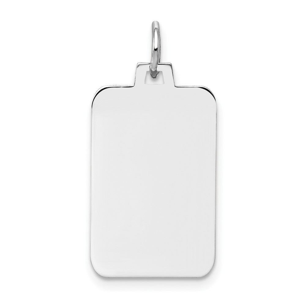 14k White Gold Plain .027 Gauge RectangularEngravable Charm Pendant Jewelry Gifts (Length 1.01" Width 0.47")